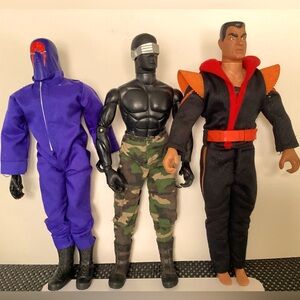 Three Hasbro G.I. Joe 12” figures